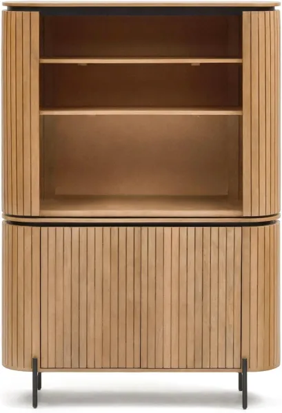 Licia, Hochschrank, natur, massives Holz