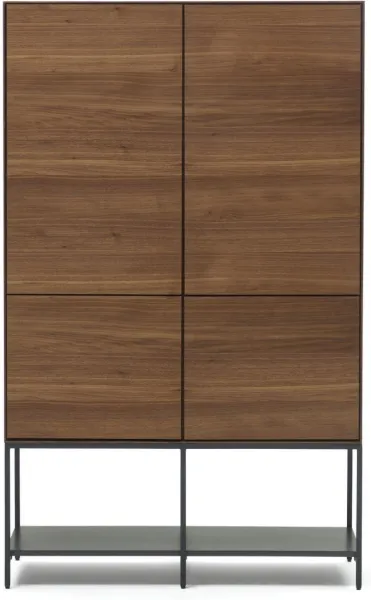 Vedrana, Highboard, dunkel natur/schwarz, H160x97,5x40 cm