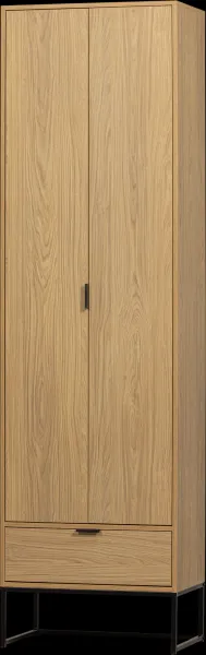 Silas, Hochschrank, natur, H210x36x60 cm, Eiche