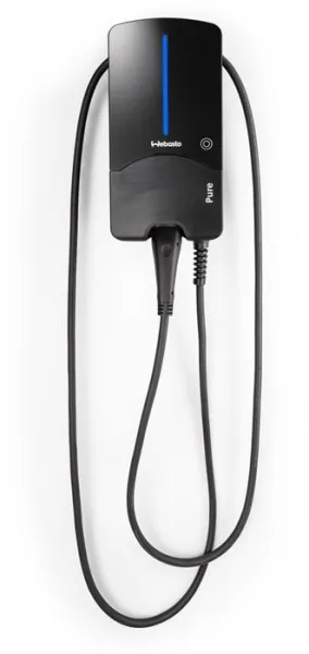 Webasto Pure Ladeboks 11 kW Type 2 Black Edition mit 4,5 m Kabel - Integrierter RCD-DD Gleichstromschutzschalter
